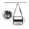 Clear Crossbody Messenger Shoulder Bag with Adjustable Strap, Concert Stadium Approved Clear Purse for Women