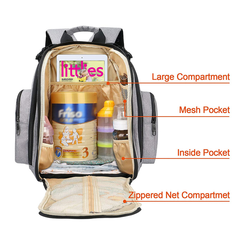 China Wholesale Diaper Bag Waterproof Travel Nappy Changing Bag Baby Bag