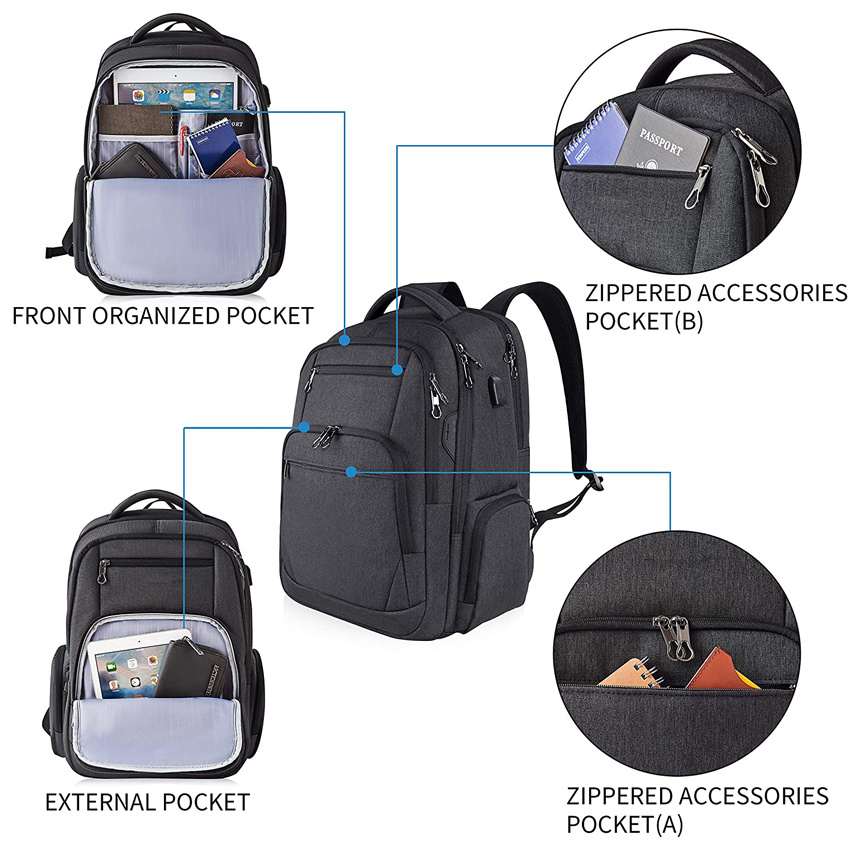 Laptop Backpack Organized Work Backpack Business Rucksack with Durable Material