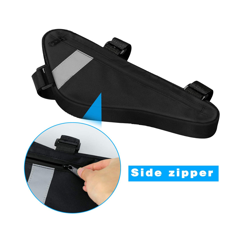 Bike Triangle Frame Bag Saddle Strap on Pouch for Cycling Top Tube Bicycle Travel Sports Storage Pouch