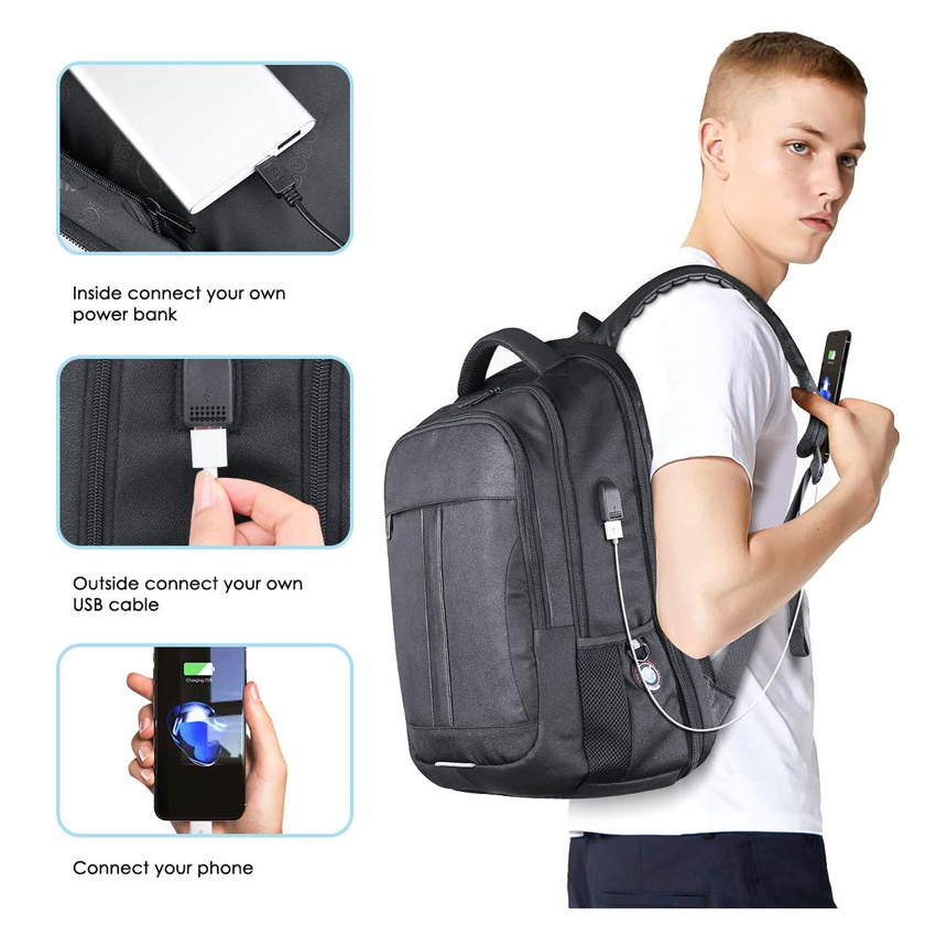 Travel Backpack for Laptop and Notebook with USB Charging Port Water Resistant Bag