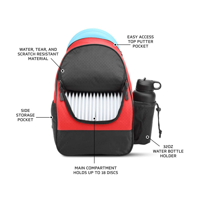 Lightweight Tear and Water Resistant Golf Travel Bag Disc Golf Sports Bags Frisbee Backpack