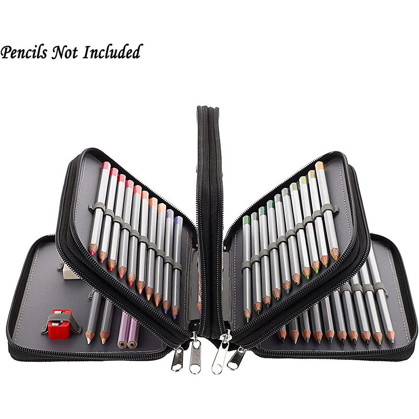 Handy Oxford Colored Pencil Bags Large 72 Slots Pencil Organizer Portable Watercolor Pencil Wrap Pen Bag RJ21658