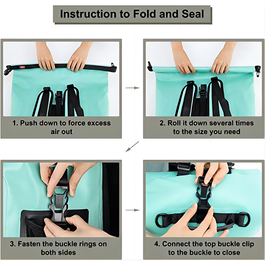 Heavy Duty Waterproof Roll Top Backpack Dry Floating Bag RJ228353