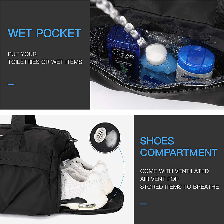 Waterproof Travel Duffel Bags Small Workout Bag Durable Sports Carry On Holdall Bag with Shoes Compartment Sports Bag RJ196186