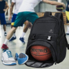 Youth Soccer Sports Backpacks for Soccer, Basketball, Football with Ball Holder for Boys Girls Ball Bag RJ196117
