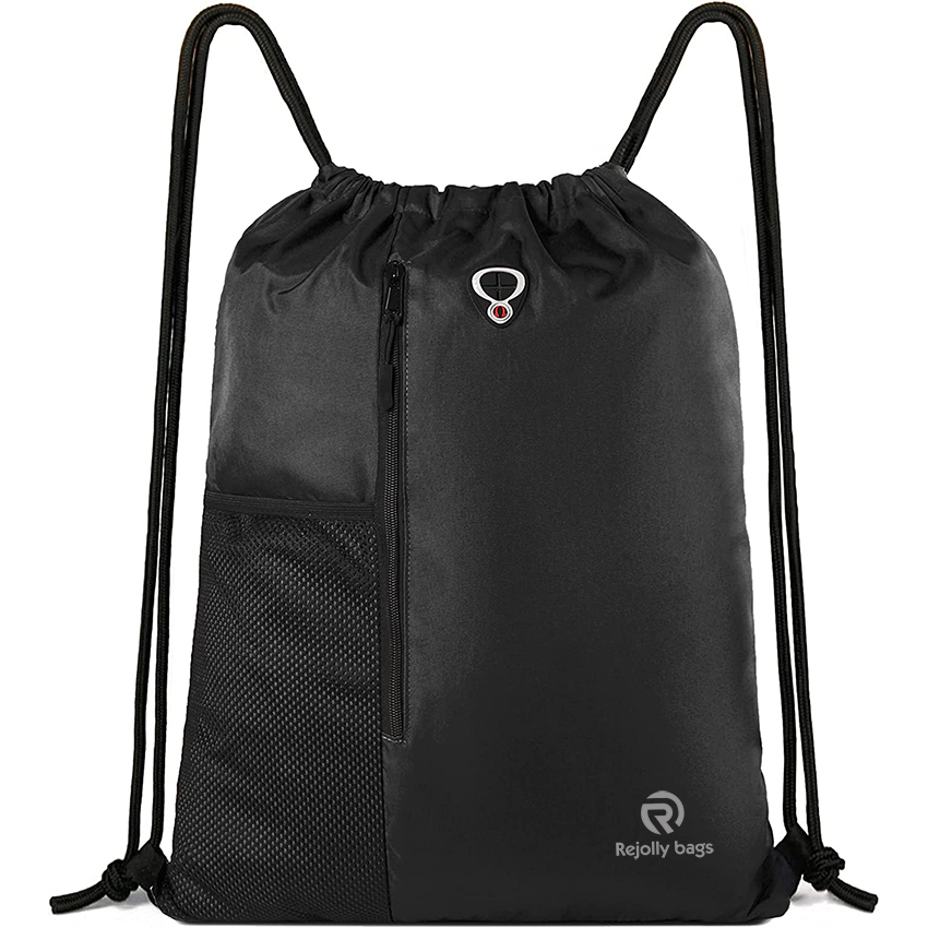 Drawstring Backpack Sports Gym Bag for Women Men Children Large Size with Zipper and Water Bottle Mesh Pockets Ball Bag RJ196123