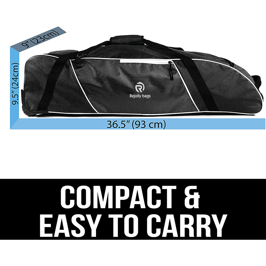 Rolling Baseball Bag - Wheeled Baseball Bat Bag for Baseball, Softball Equipment for Youth, Kids, and Adults Baseball Bags RJ19669