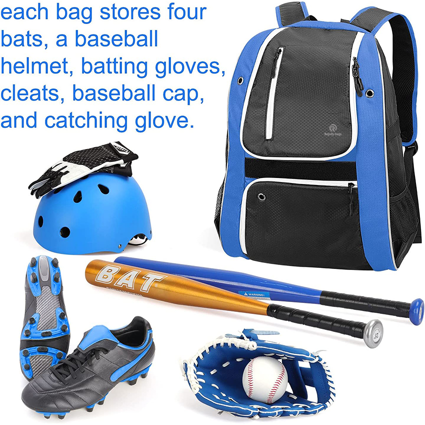 Softball Bat Bag with Shoe Compartment, T Ball Equipment Gear for Youth and Adults, Lightweight Baseball Bag Hold 4 Bats, Baseball Bags RJ19676