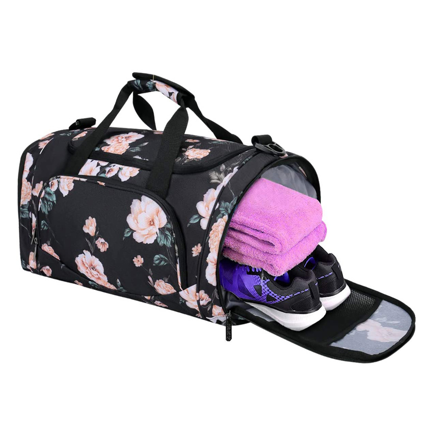 Peony Sports Duffel Gym Bag Woman Tote Bag Large Capacity Luggage Bags