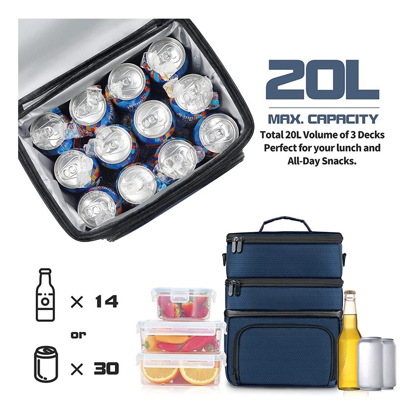 Large Insulated Food Delivery Bag Ice Cooler Bag Cool Box Leisure Picnic Bag