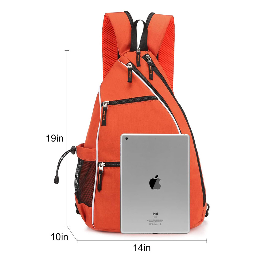 Large Capacity Tennis Bag Casual Rackets Bags Orange Sling Gym Bag