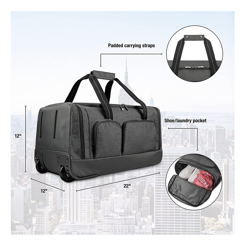 Carry-on Wheeled Duffle Bag Rolling Travel Bag Trolley Luggage Tote Bag