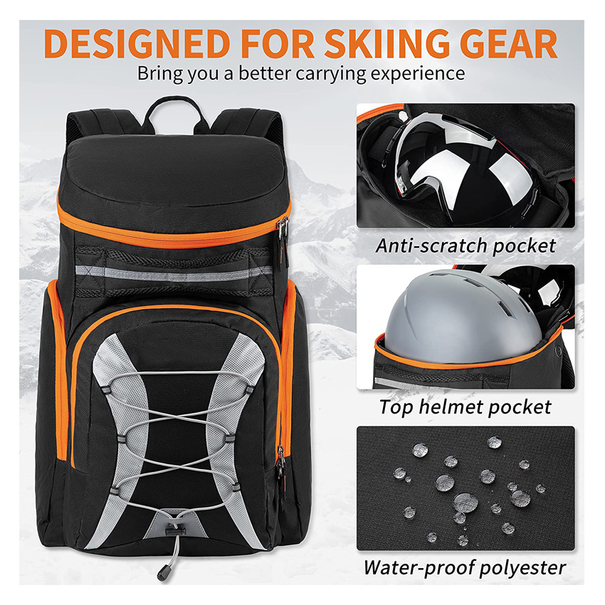 Ski Boot Bag Snowboard Boot Backpack Waterproof Travel Luggage Pack