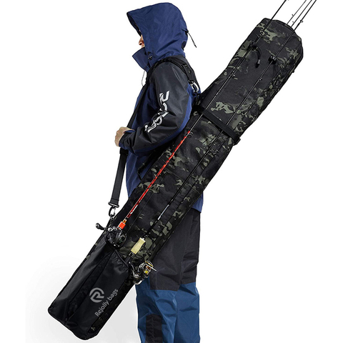 Rejolly Waterproof Large Capacity Portable Folding Fishing Rod Carrier Case Fishing Tool Storage Bag