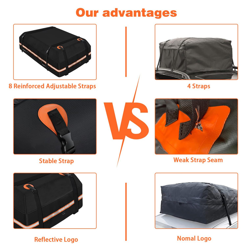 Rooftop Cargo Bag Waterproof Soft-Shell Vehicle Car Roof Luggage Carriers for All Vehicles SUV