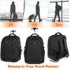 Large Rolling Backpack for Men Women Water Resistant Business Travel Carry on Wheeled Durable Roller College School Computer Bookbag Fits 15.6 Inch Laptop Trav