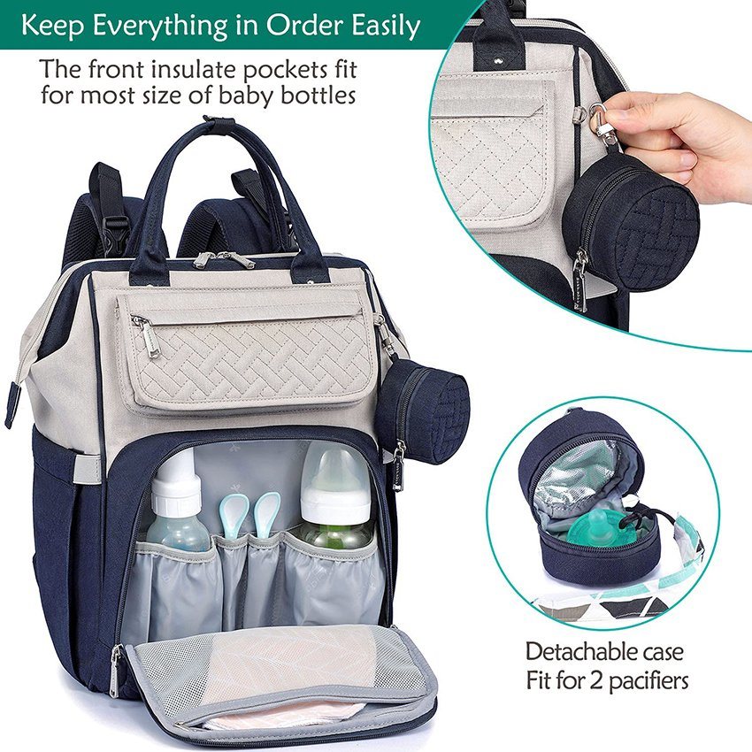 Multifunction Large Baby Bags with Changing Pad & Stroller Straps & Pacifier Case Unisex Stylish Travel Back Pack Nappy Changing Bag for Moms Dads Diaper Bag