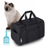 Collapsible Portable Cat Litter Box Black for Travel Light Weight Foldable Pet Carrier