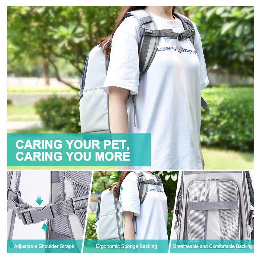 Pet Carrier Backpack Expandable Breathable Mesh Cat Backpack Carrier for Travel Camping Outdoor Use