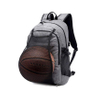 Basketball Backpack USB Charge Schoolbag Lightweight Daypack for Travel Hiking Cycling