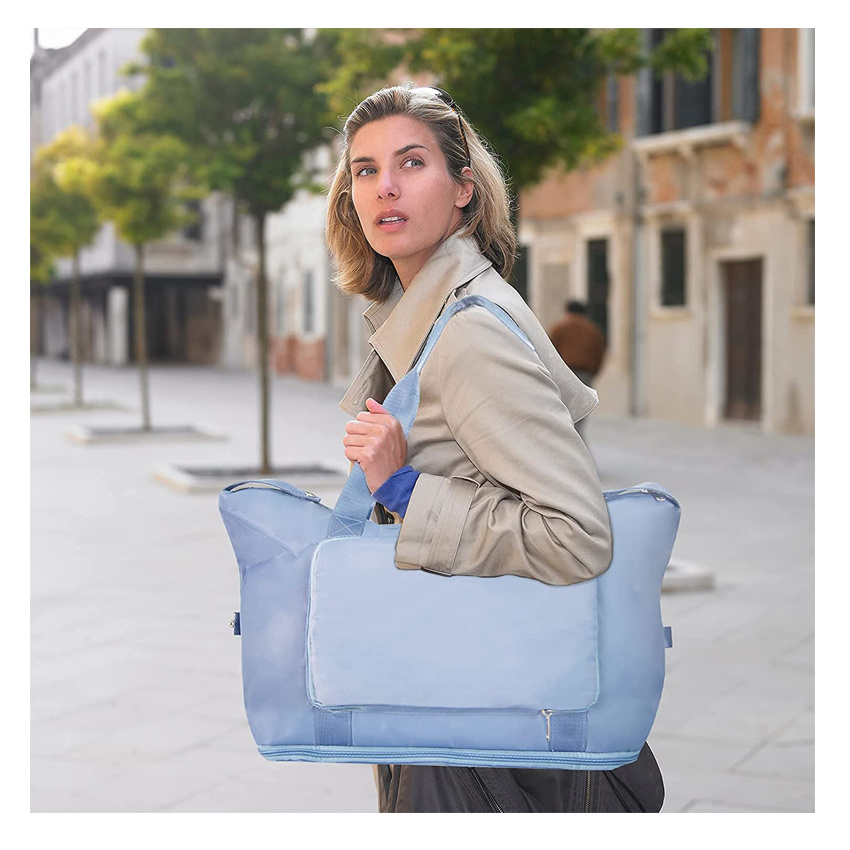 Foldable Weekender Bag Travel Carry on Duffel Bag Waterproof Beach Bag with Dry Wet Pocket