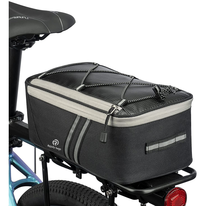 with Rain Cover, 7L/10L Waterproof Bicycle Saddle Bag Cycling Pannier Trunk Carrier with Reflector & Adjustable Cord for Commuter Travel Outdoor Cycling Bag