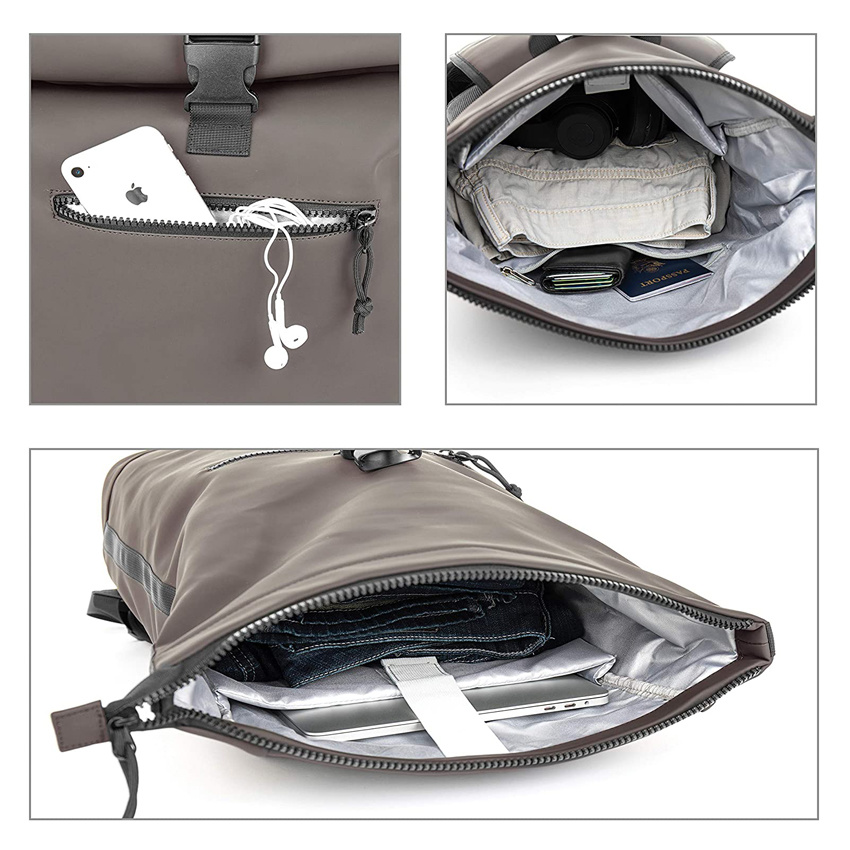 Versatility Stylish Lightweight Waterproof Shoulder Hiking Travel Bag Expandable Roll Top Trendy Outdoor Backpack Bag