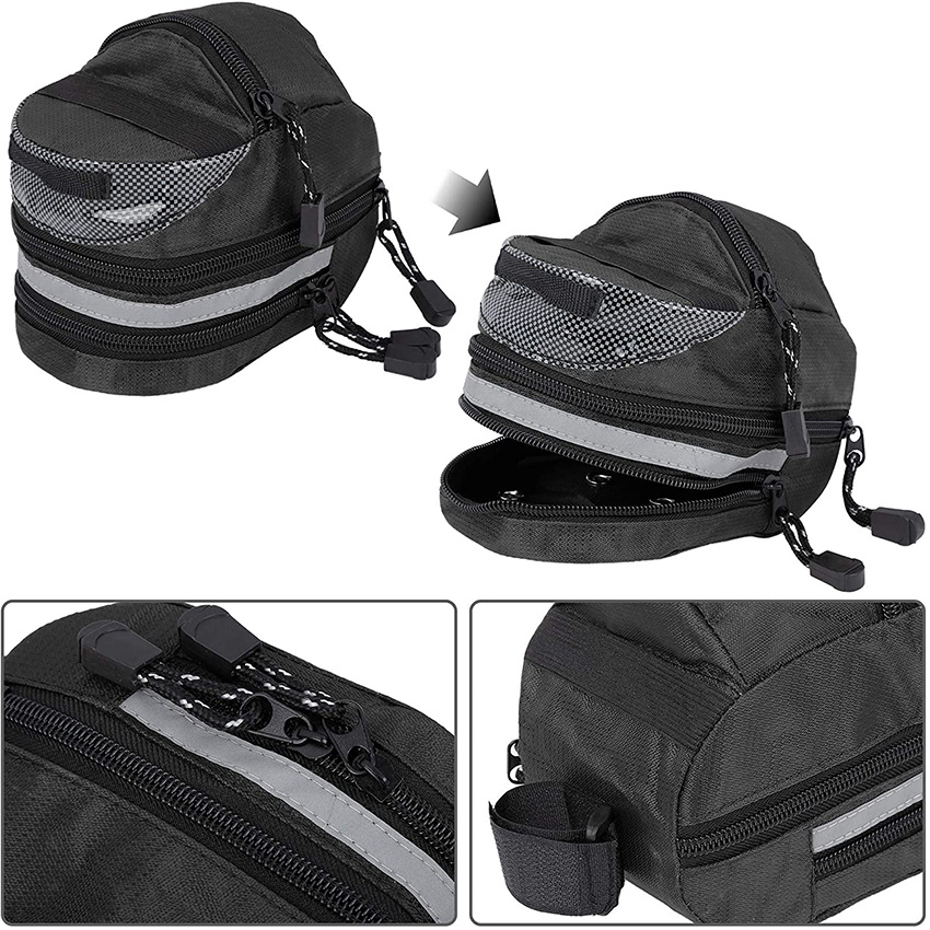 Cycling Under Seat Bag Tool Pouch Pack Storage Bag Black Bike Saddlebag