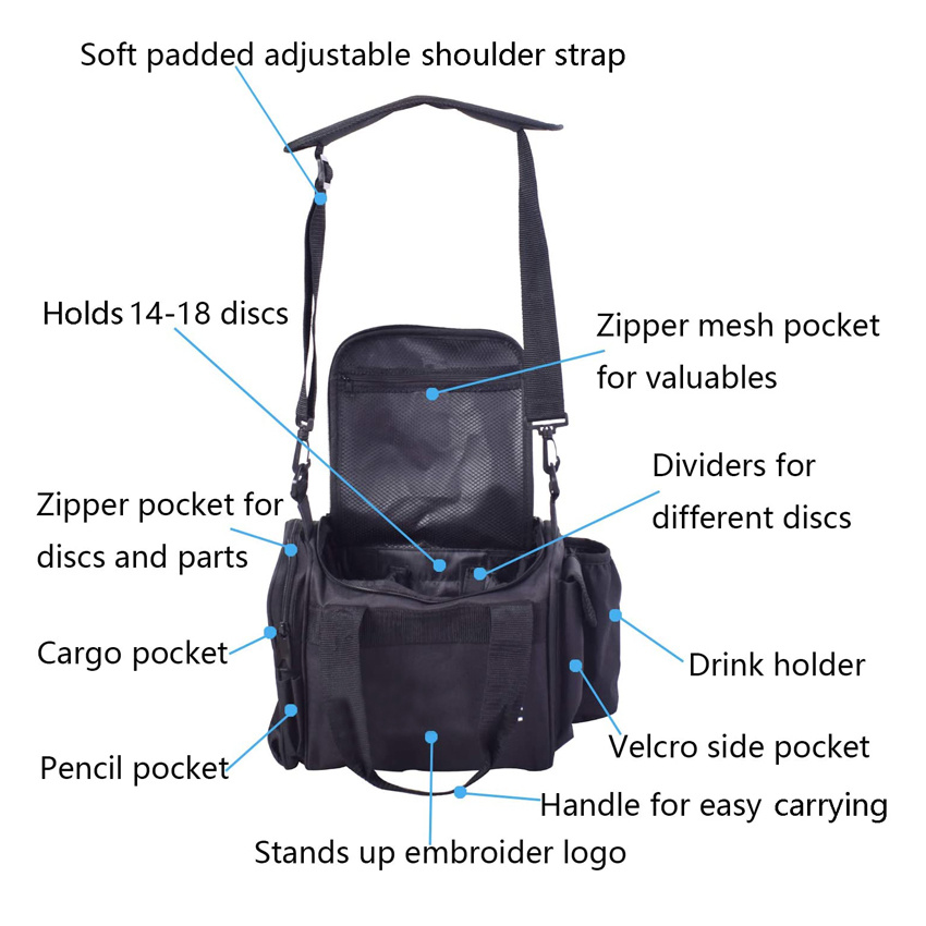 Portable Disc Golf Bag Outdoor Frisbee Sports Bag Carry Crossbody Bag