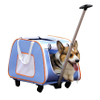 Pet Carrier with Wheels for Small Dogs Collapsible Medium Dog Carrier with Telescopic Handle