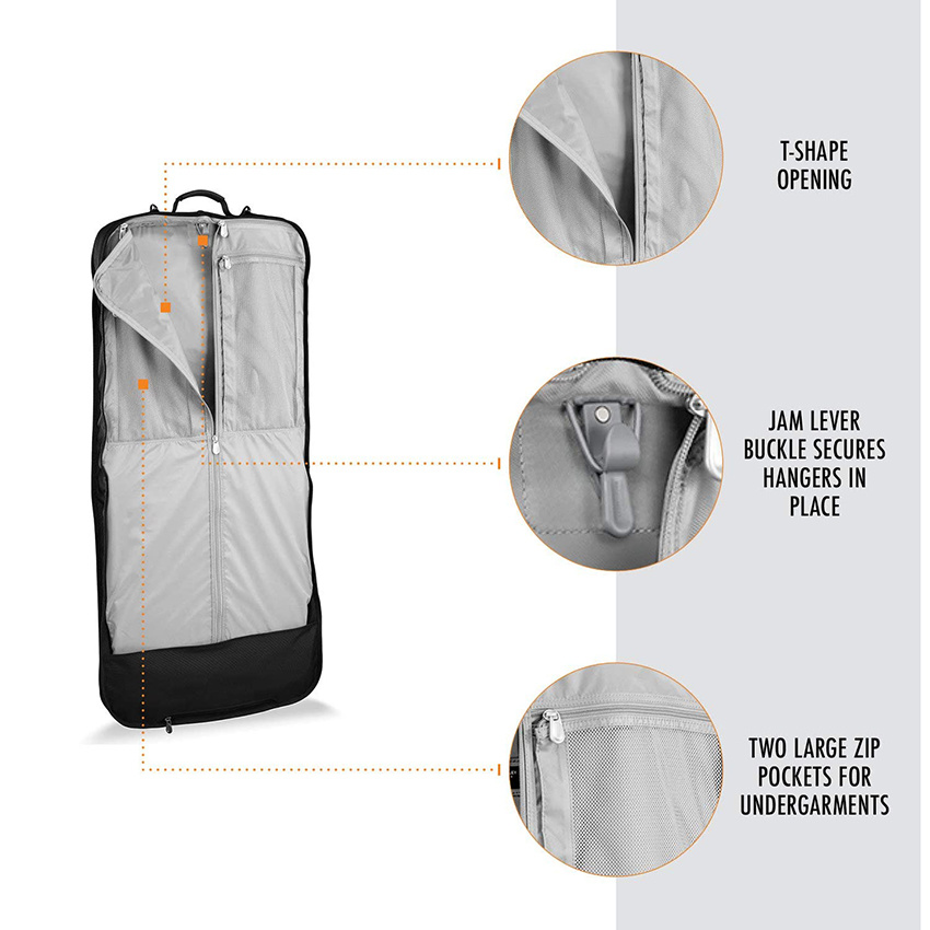 Heavy Duty for Travel Hanging Clothes Storage with Clear Window Garment Bags