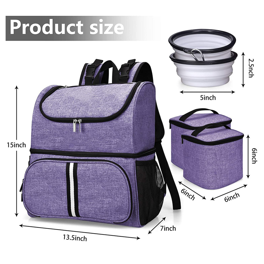 Double-Layer Pet Supplies Backpack for All Pet Travel Supplies Pet Travel Collapsible Food Baskets