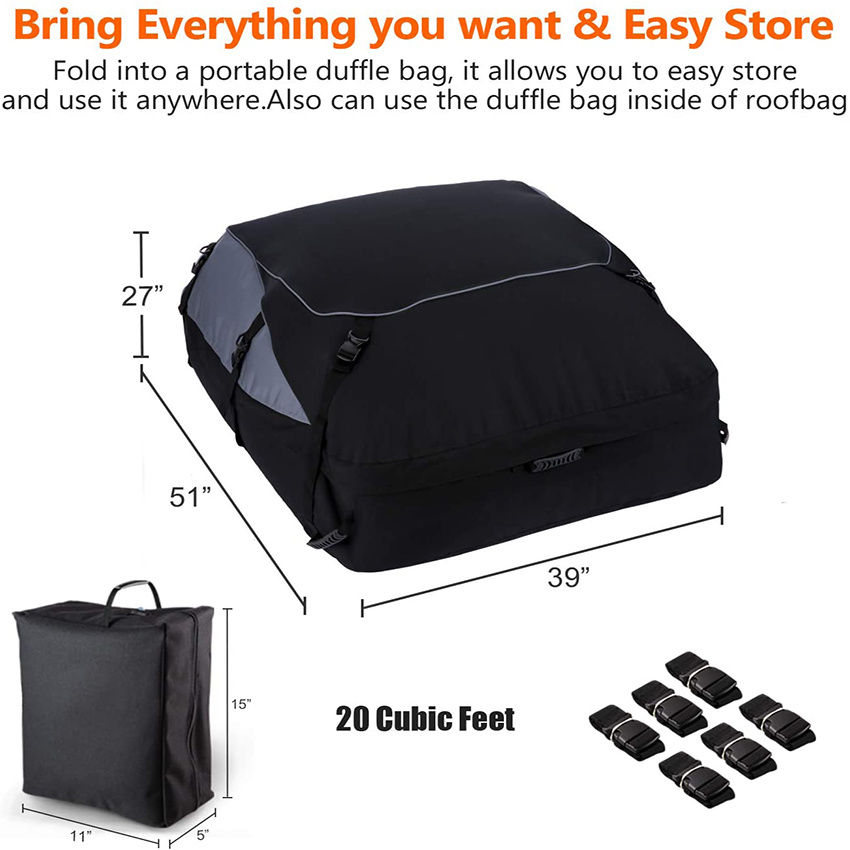 Waterproof Storage Luggage Cargo Carrier Heavy Duty Traps Rooftop Car Top Carrier Bag