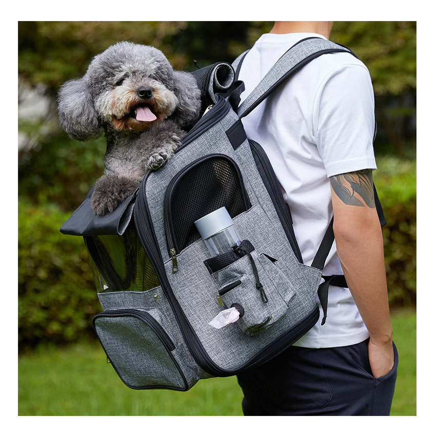 Wholesale Large Expandable Pet Carrier Backpack Dog Cage Small Animal Carry Bag