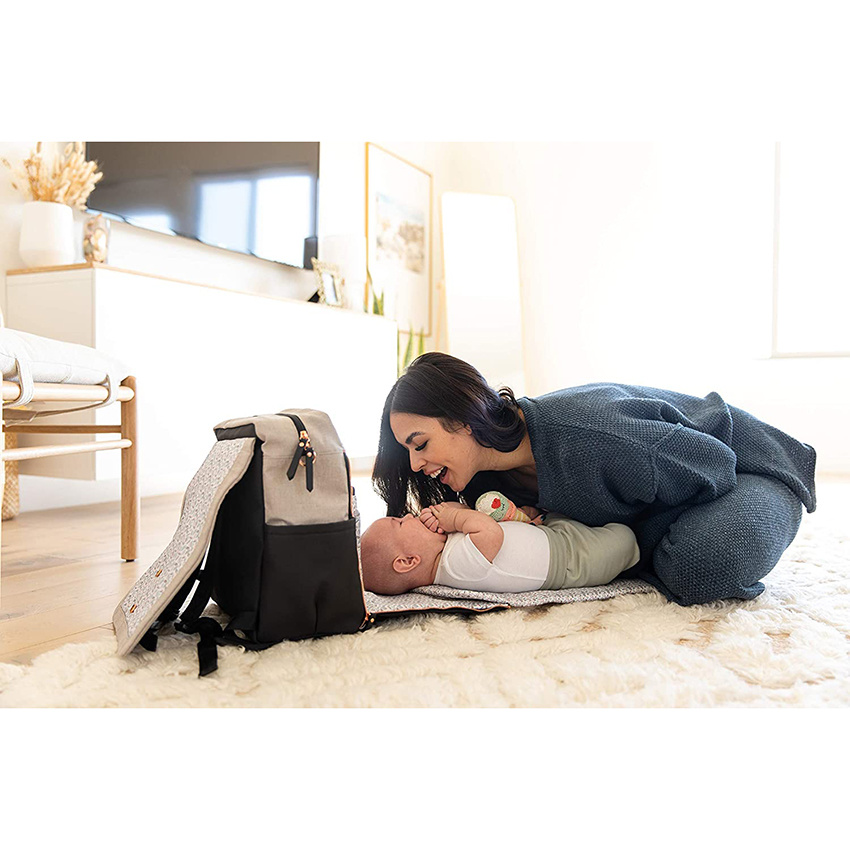 Multifunction Bottom Boxy Backpack Diaper Bag Backpack for Parents Top-Selling Stylish Baby Bag