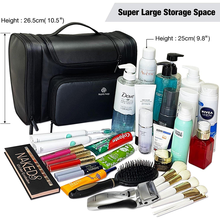 Extra Large Hanging Travel Toiletry Bag for Men and Women - Water Resistant Makeup Cosmetic Bag and Toiletry Organizers for Toiletries Cosmetic Bags RJ21696