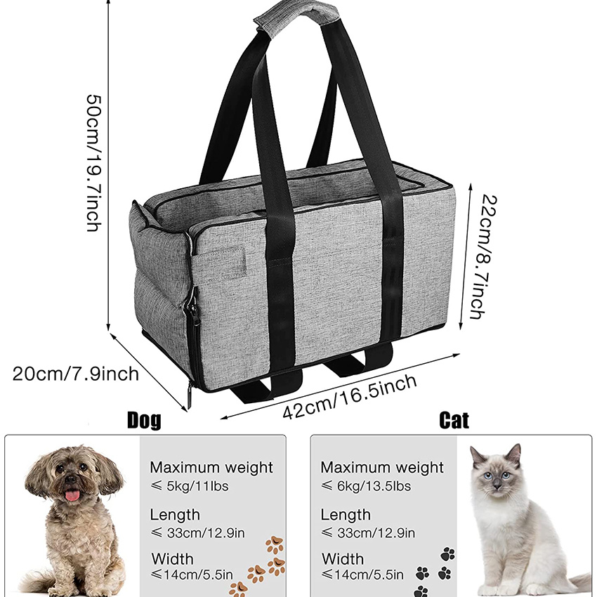 Dog Pet Booster Car Seat for Console Washable Portable Ravel Carrier Bags