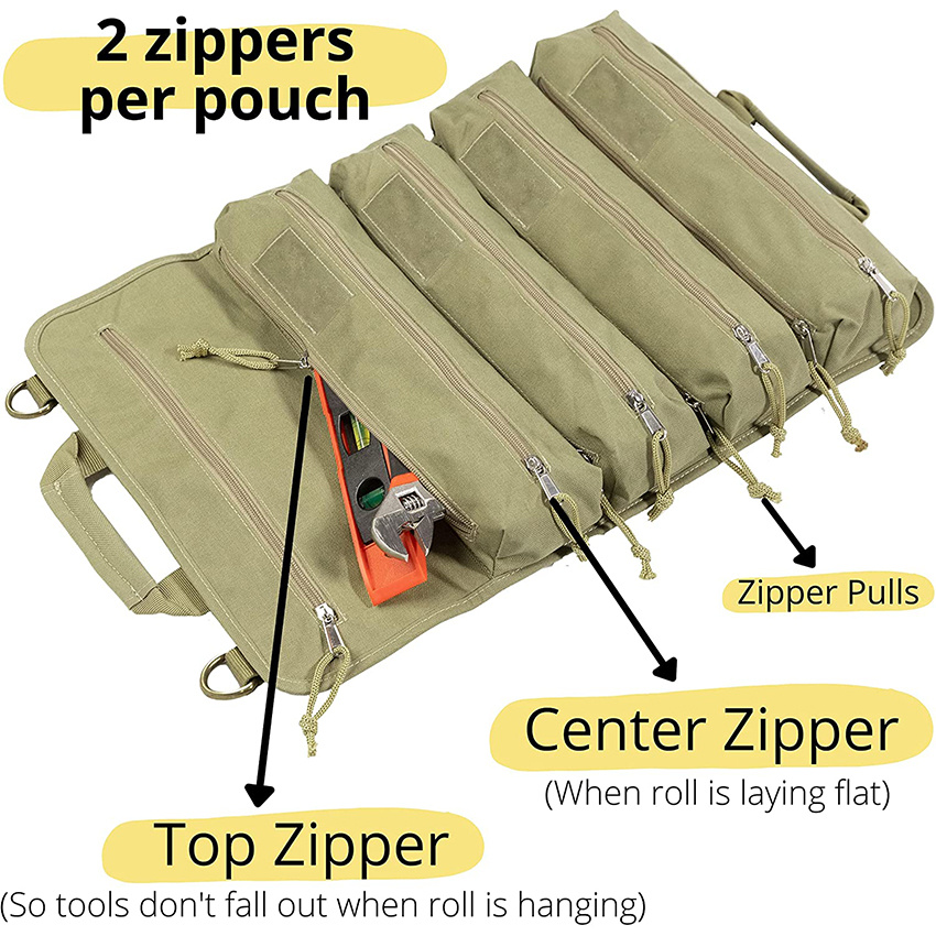 Shoulder Strap Bag Tool Bag Organizer Heavy Duty Large Zippered Pouches & Label Holders Motorcycle Tool Roll Bags