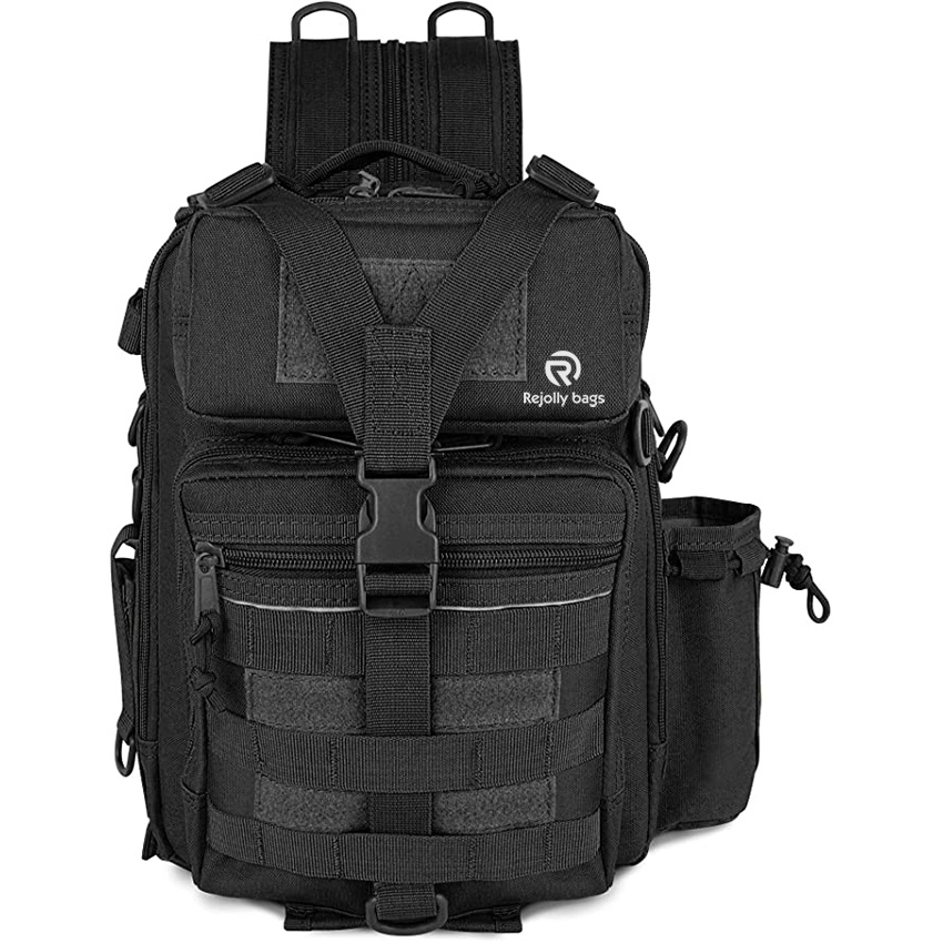 Water-Resistant Fishing Backpack with Adjustable Shoulder Straps Fishing Storage Bag Cross Body Sling Fishing Rod Bags