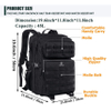 Military Style Tactical Backpack, 45L Large Military Backpacks, Water Resistant Molle Bag Army Rucksack Gifts for Veteran, Black Bag