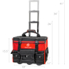 Rolling Tool Bag with Wheels Organizer Telescoping Handle 18" Wide Storage Organizer Bag Tool Bag