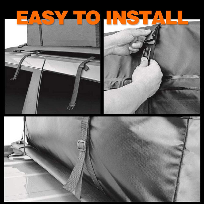 Rooftop Cargo Carrier Bag 15 Cubic Feet - Waterproof Car Top Carrier Roof Luggage Rack Storage Bag for All Vehicles with/Without Roof Rack Bag