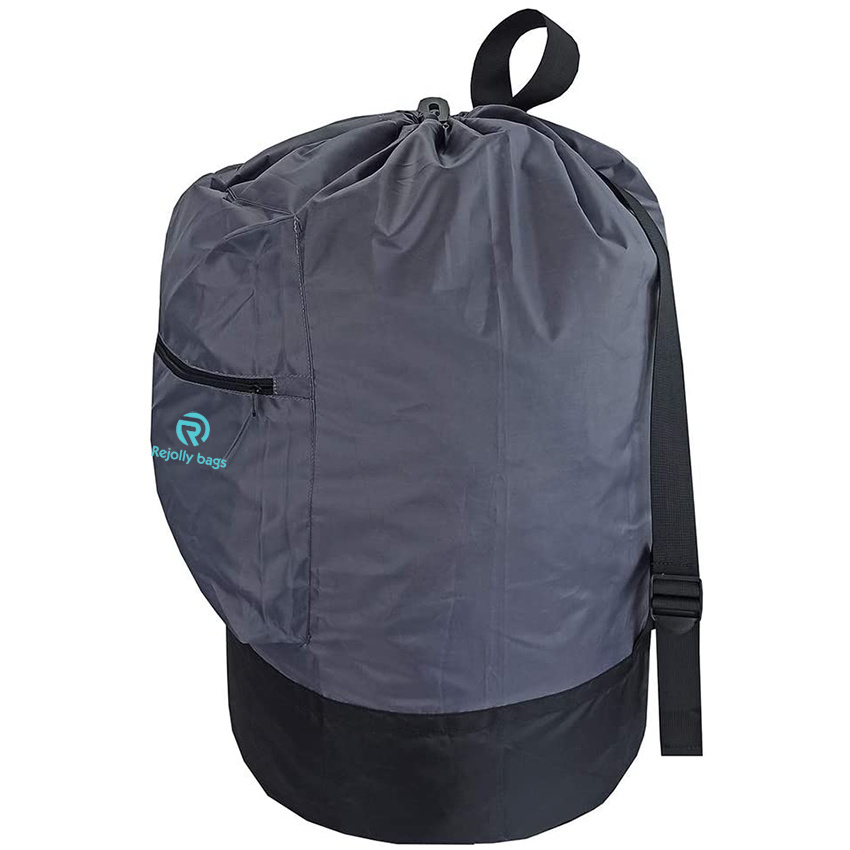 Washable Backpack with Zipper Pocket, Heavy Duty Clothes Bag, 2 Strong Adjustable Shoulder Straps with Drawstring Closure for Travel or College Laundry Bag