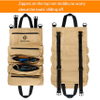 Water Resistant Tool Roll Bag with 2 Wrap Straps, Heavy Duty Roll up Tool Bag with 5 Pockets, Canvas Roll up Tool Bag