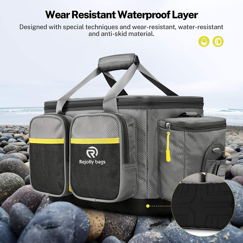 Water-Resistant Polyester Material Storage Bag with Padded Shoulder Strap and Non-Slip Base Fishing Rod Bag
