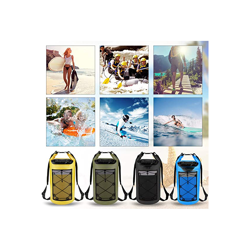 Waterproof Dry Bag 10L 20L 30L Backpack with Phone Pounch Roll Top Bag Dry Sack Perfect for Kayaking Fishing Rafting