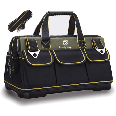 600d Oxford Wide Mouth Tool Bag with Water Proof Organizer Bag for Men with Adjustable Shoulder Strap Tool Bag