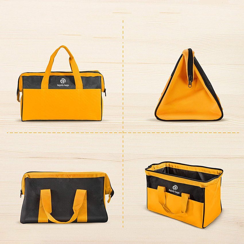 13 Inch Tool Bag Organizer with Wide Mouth Waterproof Multi-Use Tool Tote Bag for Construction Carpentry Gardening Electrician Home Tool Bag