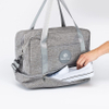 Large Capacity Weekender Bag, Lucid Grey, Canvas Overnight Travel Duffel with Shoe, Laptop, & Waterproof Compartments, Dust Protector & Foldable Travel Bag